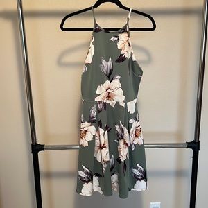 A-Line Floral Halter Dress